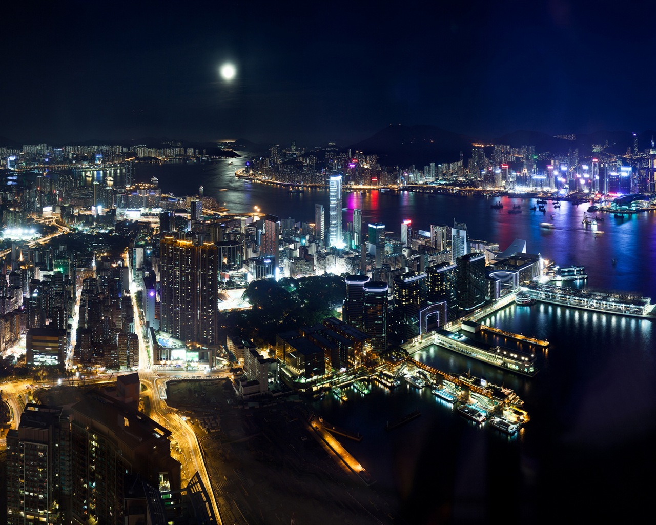 홍콩의 도시 풍경 아름다운 HD 배경 화면 #5 - 1280x1024