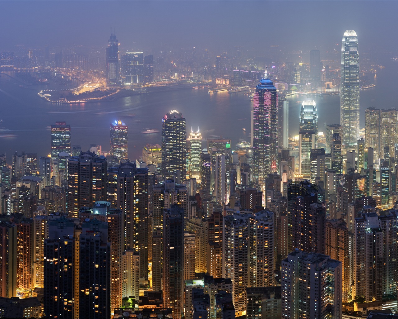 Городской пейзаж красивые обои HD Гонконга #11 - 1280x1024