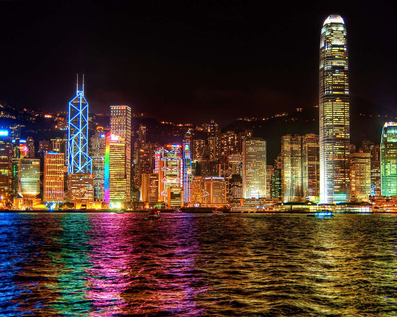 Городской пейзаж красивые обои HD Гонконга #13 - 1280x1024