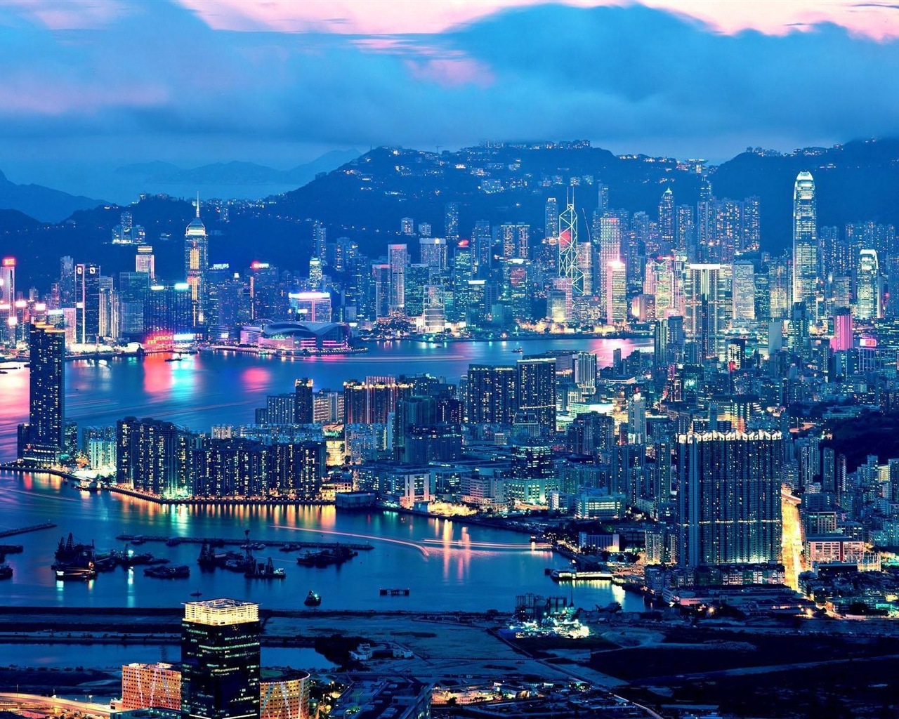 홍콩의 도시 풍경 아름다운 HD 배경 화면 #17 - 1280x1024