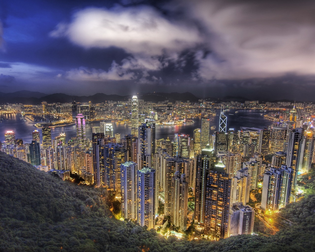 홍콩의 도시 풍경 아름다운 HD 배경 화면 #19 - 1280x1024
