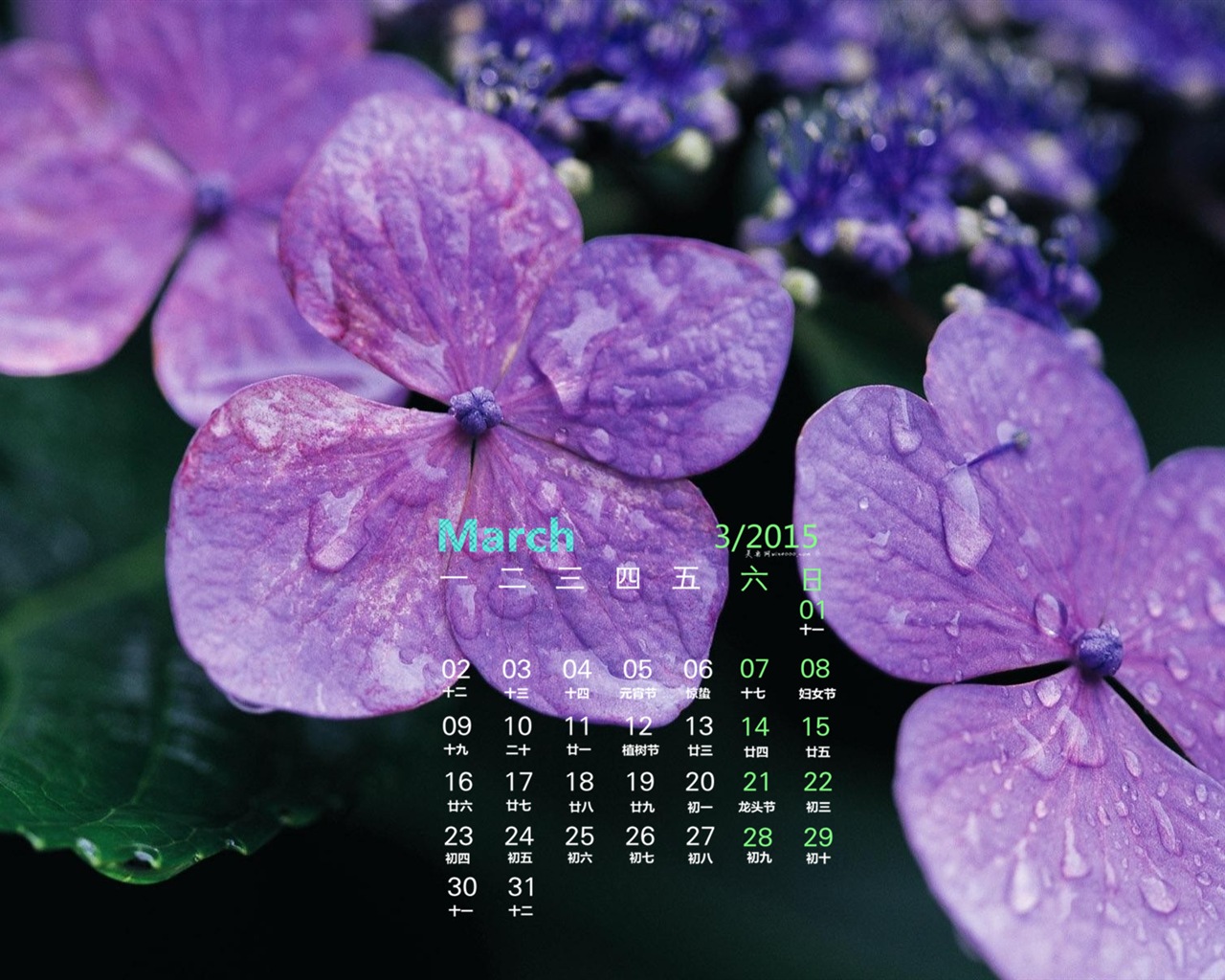 Март 2015 Календарь обои (1) #5 - 1280x1024