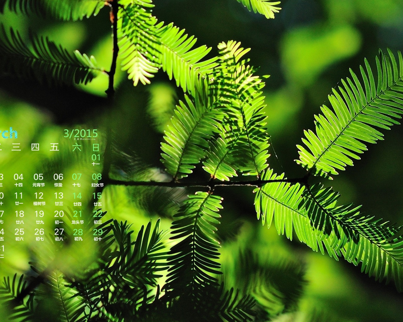 März 2015 Kalender Tapete (1) #18 - 1280x1024