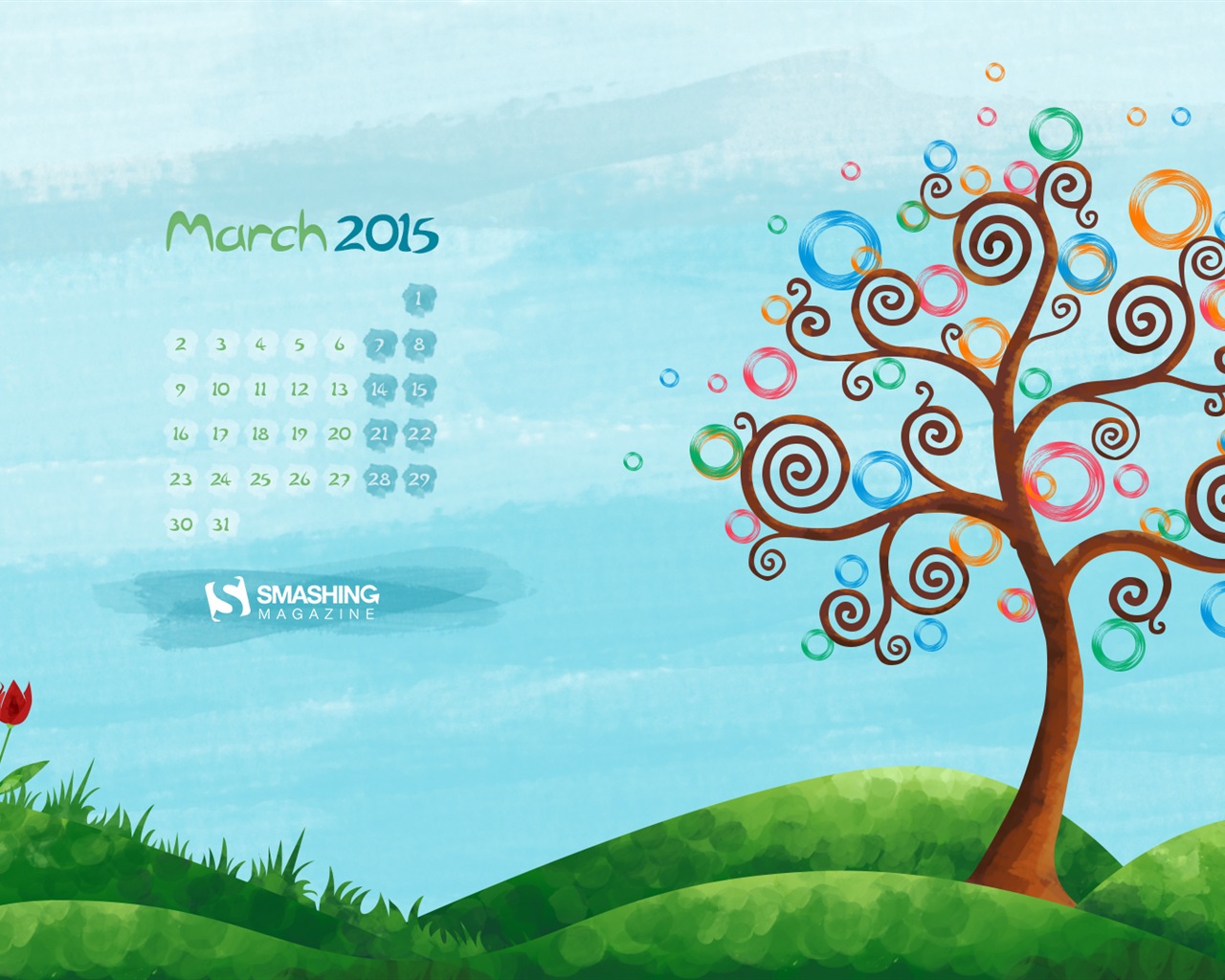 Март 2015 Календарь обои (2) #1 - 1280x1024
