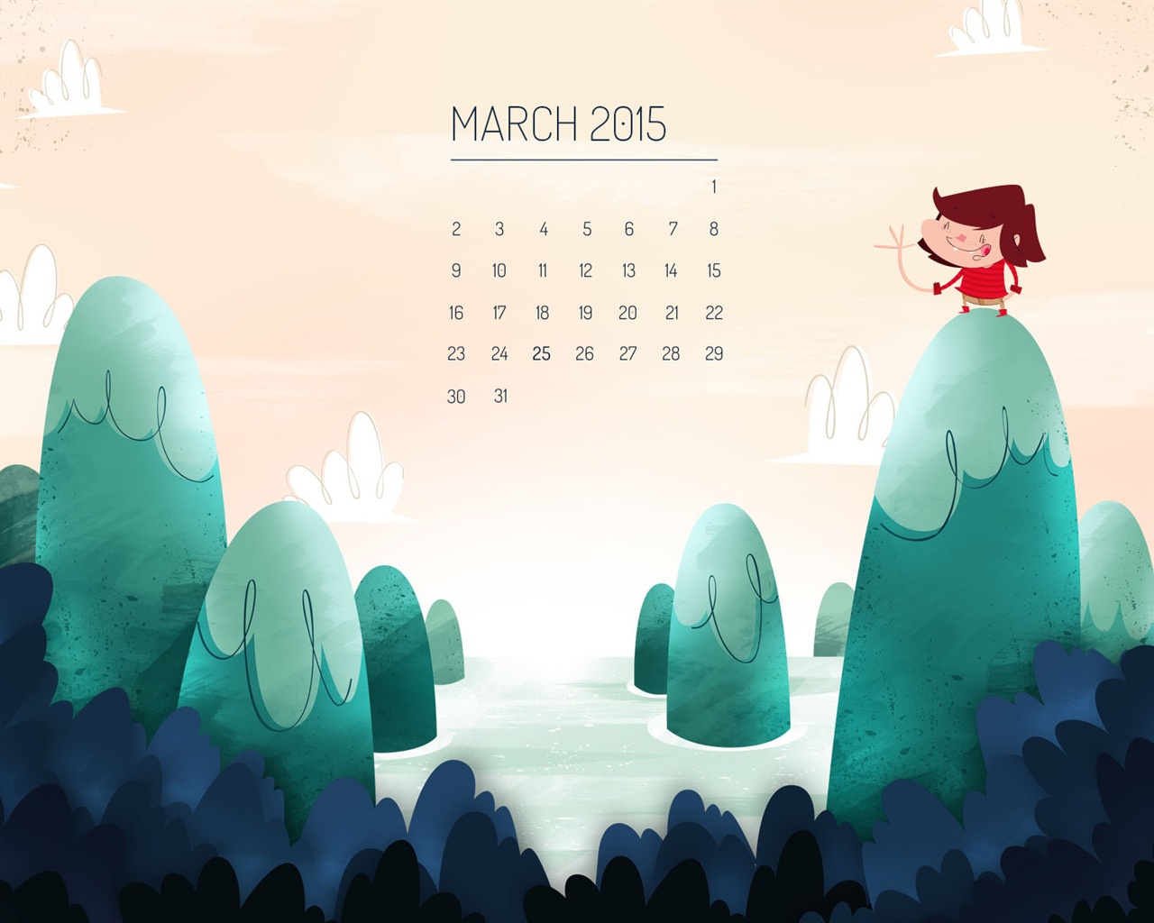 Март 2015 Календарь обои (2) #10 - 1280x1024