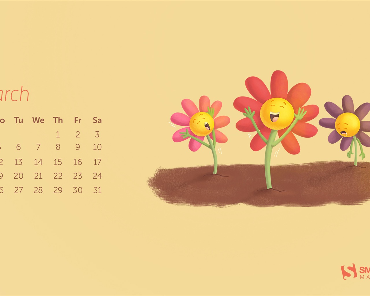 Март 2015 Календарь обои (2) #20 - 1280x1024