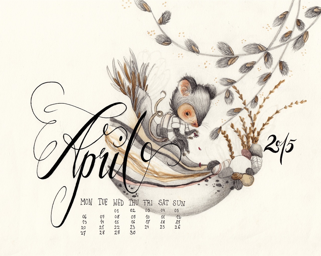 2015年4月 月曆壁紙(一) #15 - 1280x1024