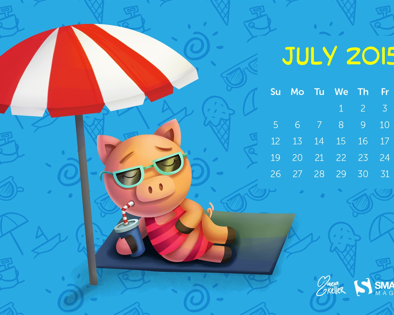 Juli 2015 Kalender Wallpaper (2) #6 - 1280x1024