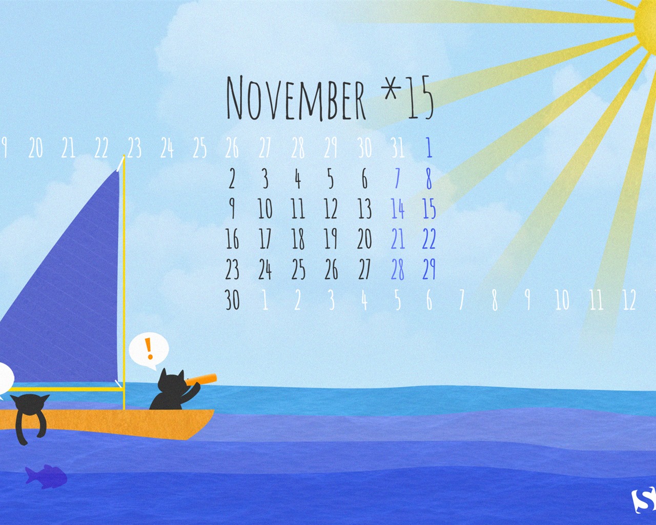 11. 2015 Kalendář tapety (2) #1 - 1280x1024