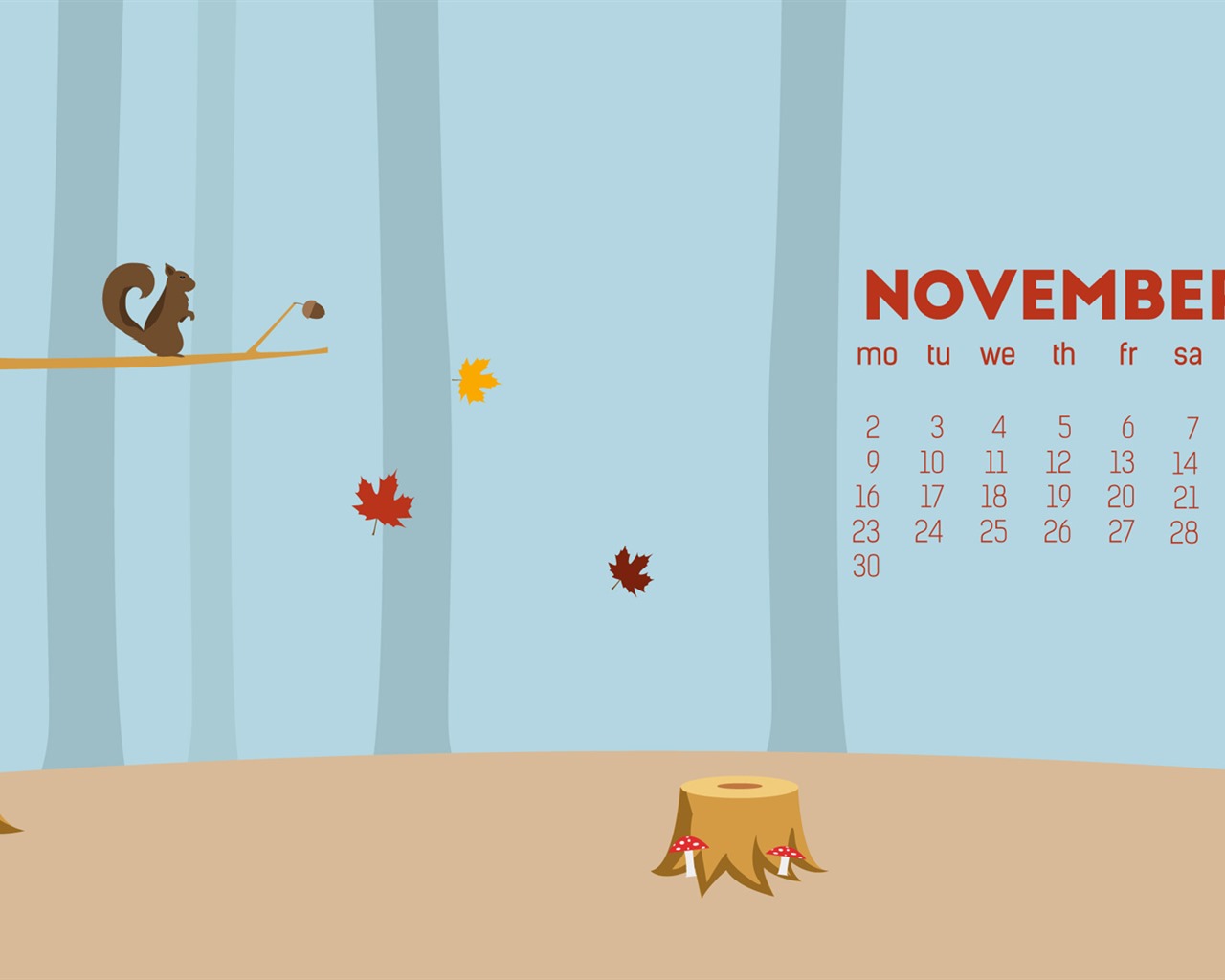 November 2015 Calendar wallpaper (2) #15 - 1280x1024