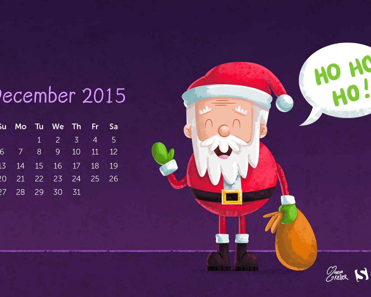 Декабрь 2015 Календарь обои (2) #2 - 1280x1024