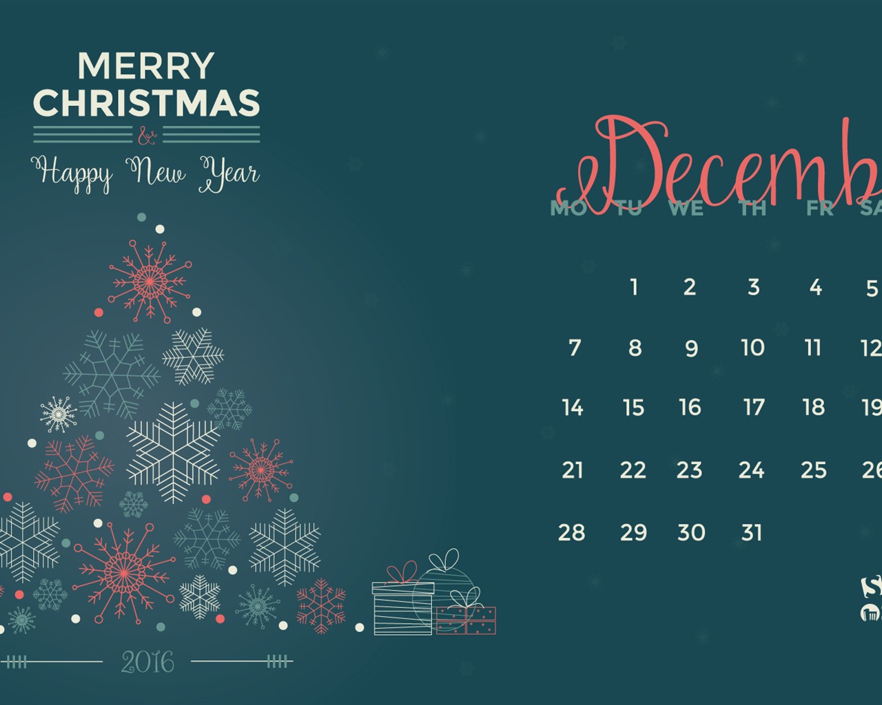 December 2015 Calendar wallpaper (2) #3 - 1280x1024