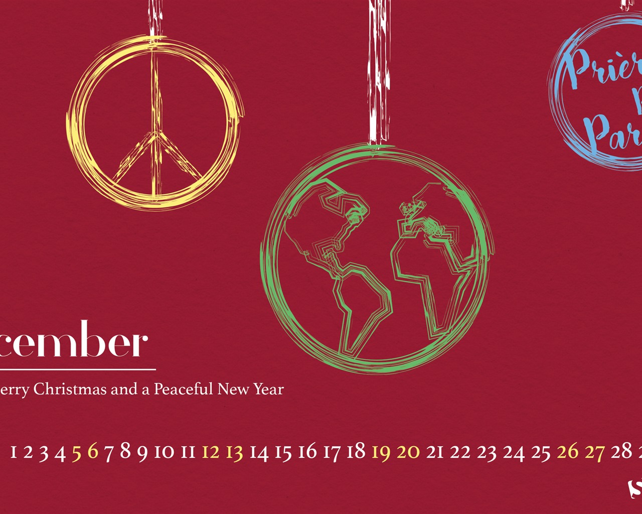 Декабрь 2015 Календарь обои (2) #14 - 1280x1024