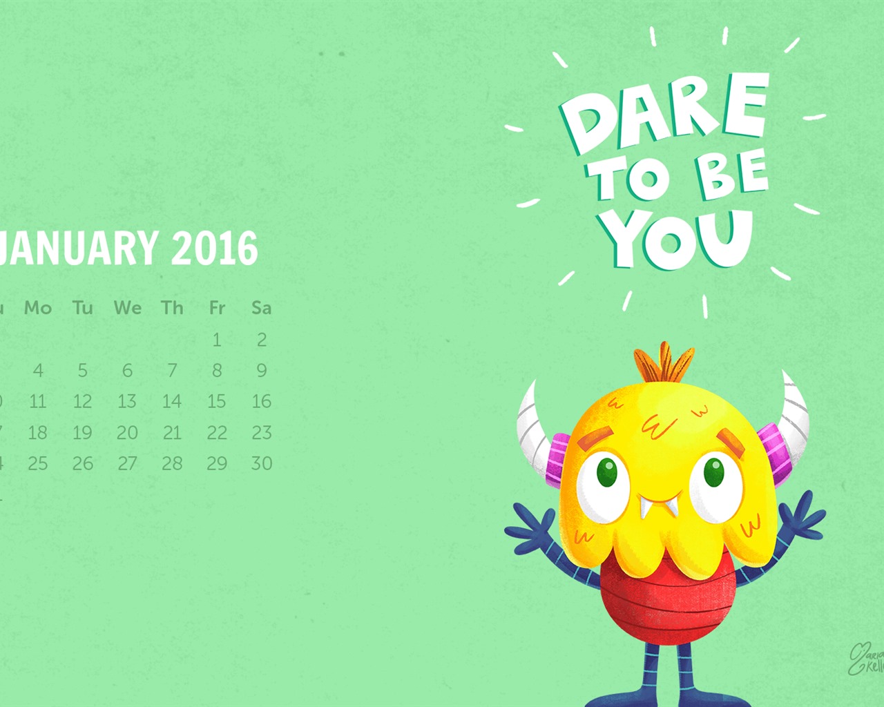 January 2016 calendar wallpaper (2) #9 - 1280x1024