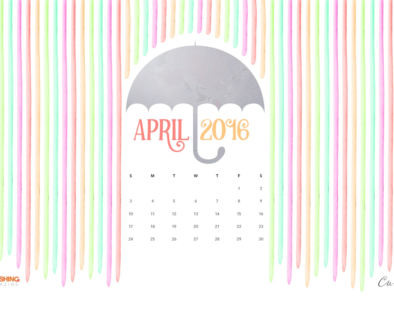 2016年4月カレンダー壁紙（2） #20 - 1280x1024