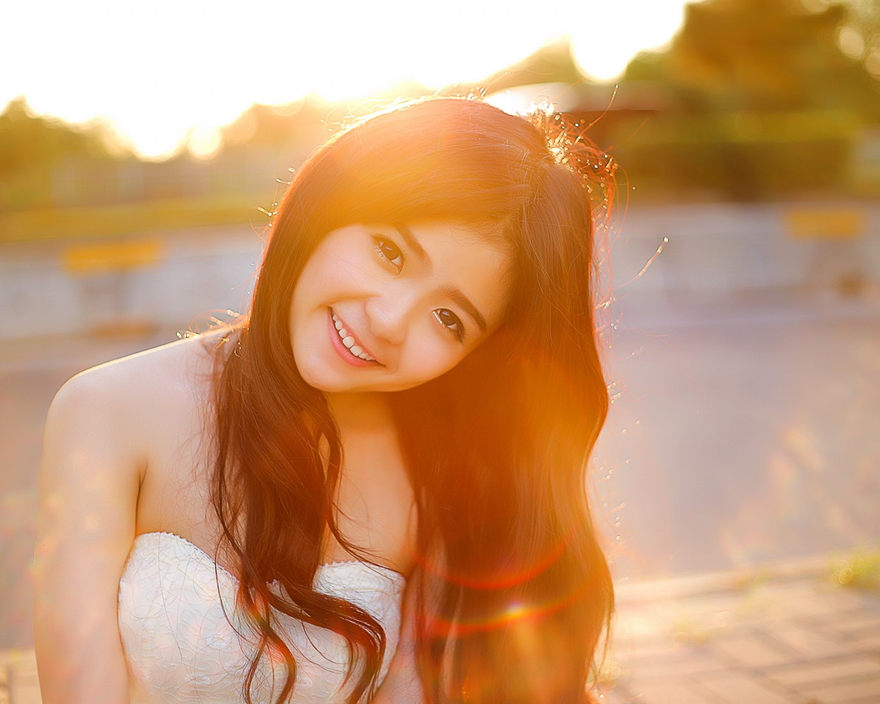 Pure and lovely young Asian girl HD wallpapers collection (1) #4 - 1280x1024