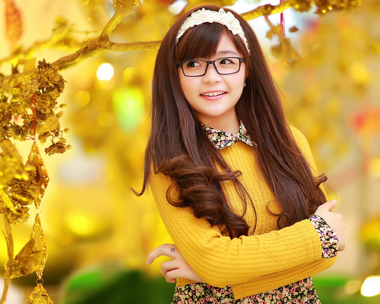 Pure and lovely young Asian girl HD wallpapers collection (1) #13 - 1280x1024