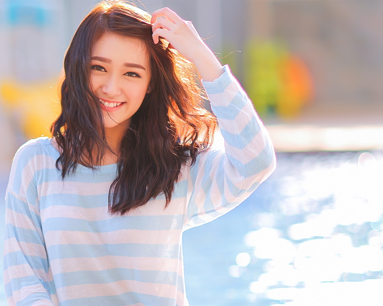 순수하고 사랑스러운 젊은 아시아 여자의 HD 월페이퍼 컬렉션 (1) #22 - 1280x1024
