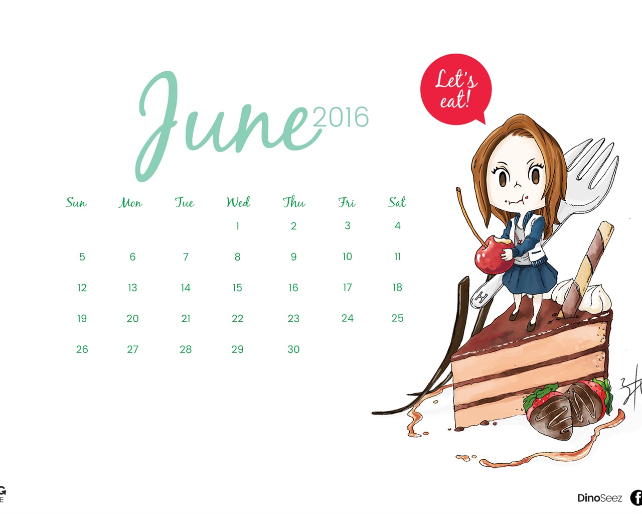 Juni 2016 Kalender Wallpaper (2) #13 - 1280x1024