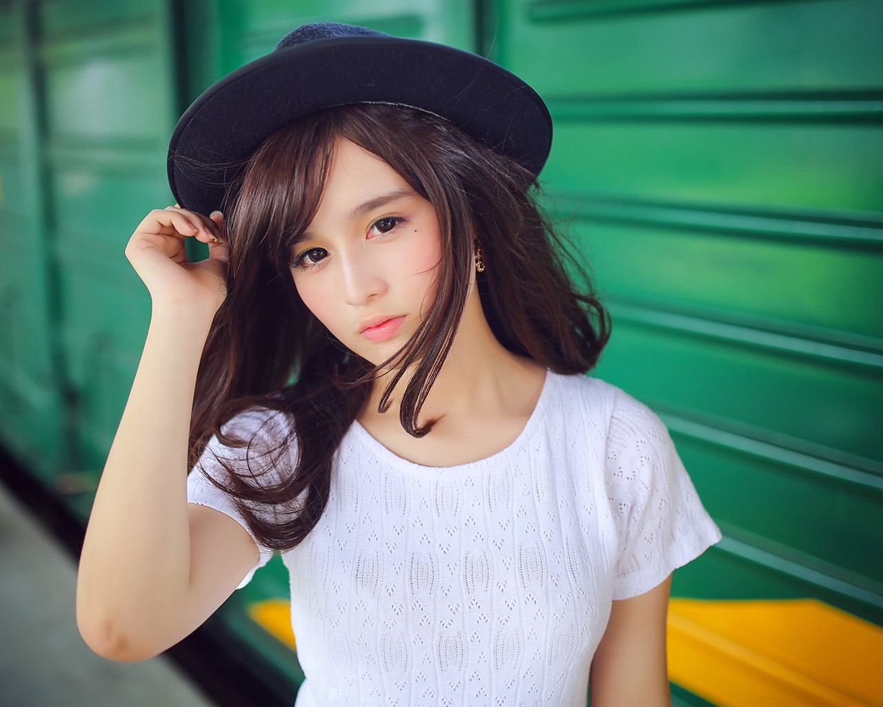 Reine und schöne junge asiatische Mädchen HD-Wallpaper  Kollektion (2) #1 - 1280x1024