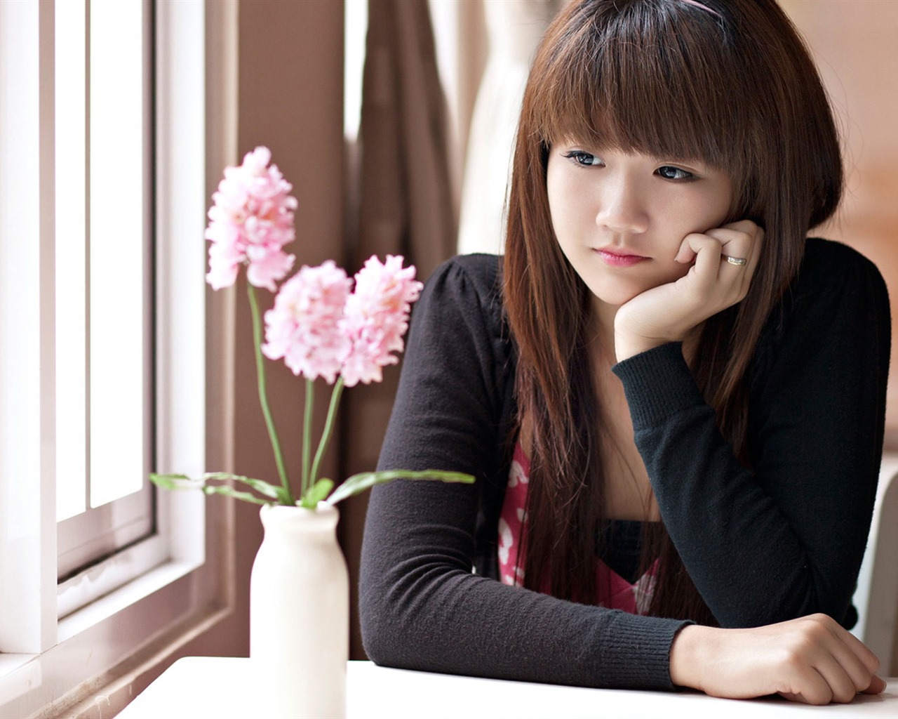 순수하고 사랑스러운 젊은 아시아 여자의 HD 월페이퍼 컬렉션 (2) #24 - 1280x1024