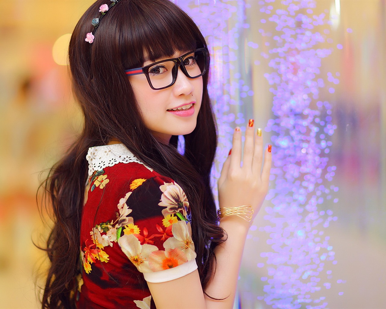 순수하고 사랑스러운 젊은 아시아 여자의 HD 월페이퍼 컬렉션 (2) #28 - 1280x1024