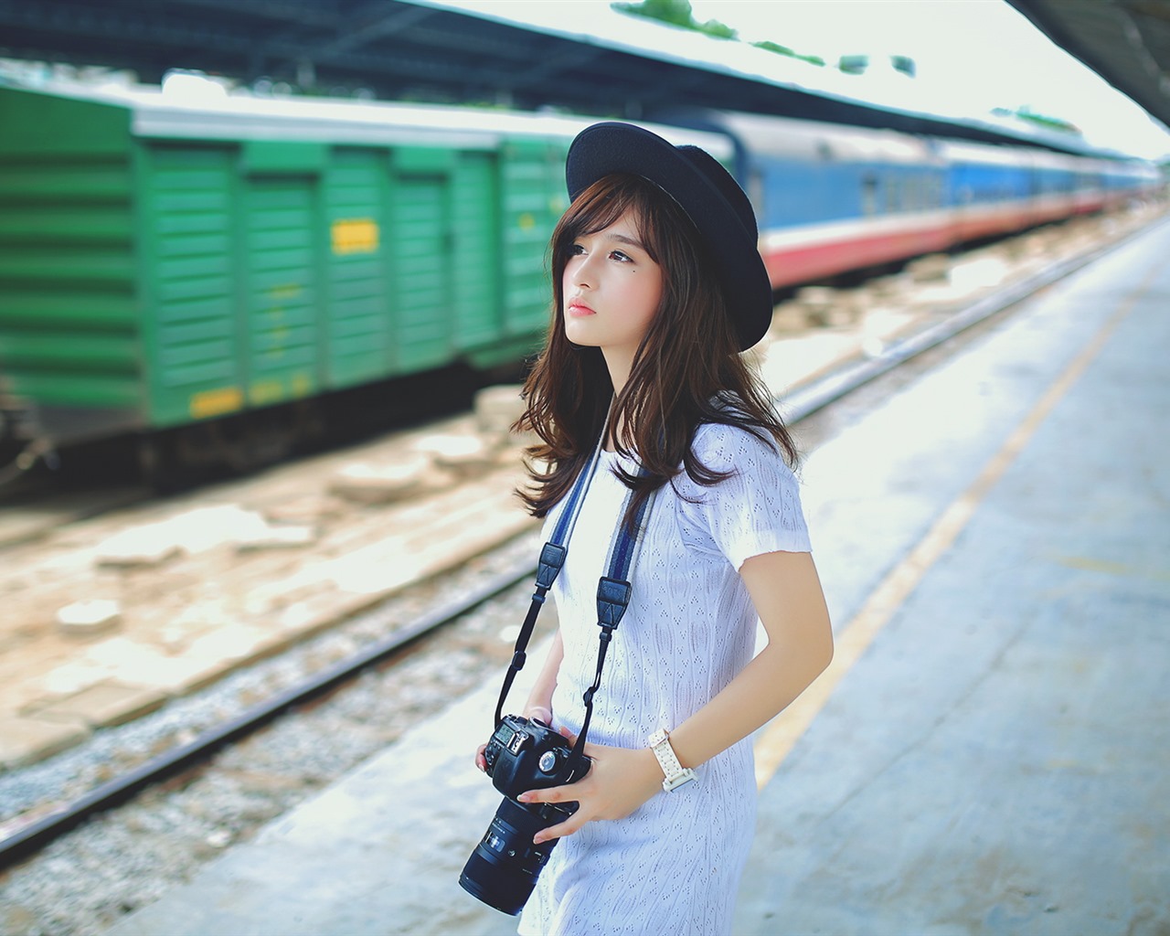 Reine und schöne junge asiatische Mädchen HD-Wallpaper  Kollektion (2) #30 - 1280x1024