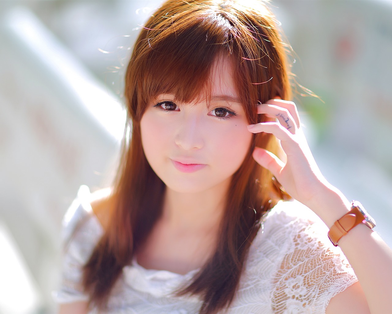 순수하고 사랑스러운 젊은 아시아 여자의 HD 월페이퍼 컬렉션 (2) #36 - 1280x1024