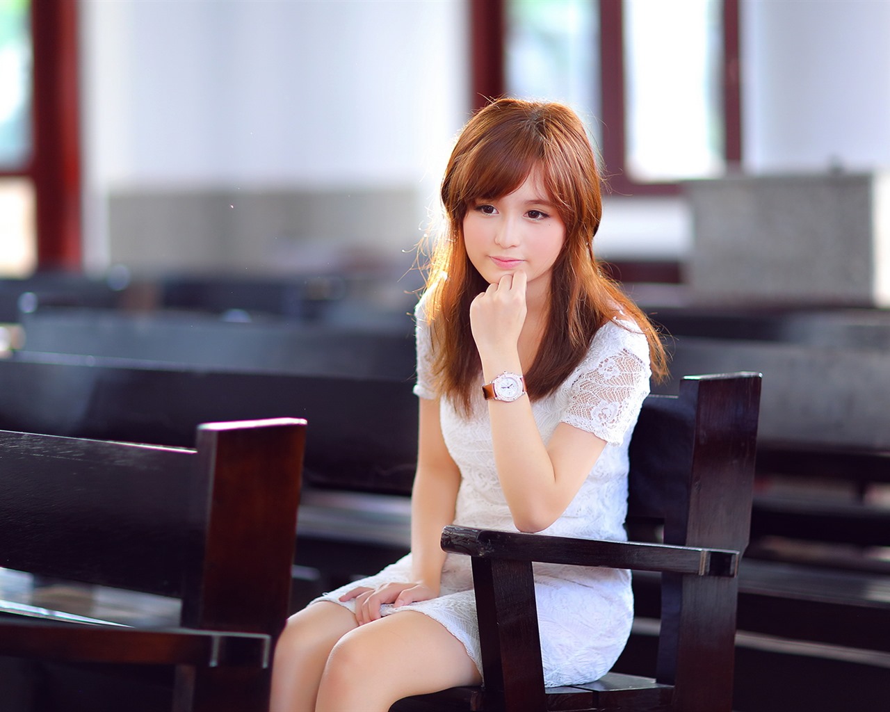 순수하고 사랑스러운 젊은 아시아 여자의 HD 월페이퍼 컬렉션 (2) #37 - 1280x1024