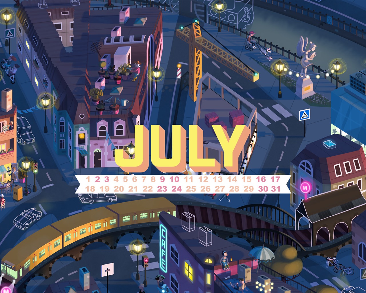 Juli 2016 Kalender Wallpaper (1) #1 - 1280x1024