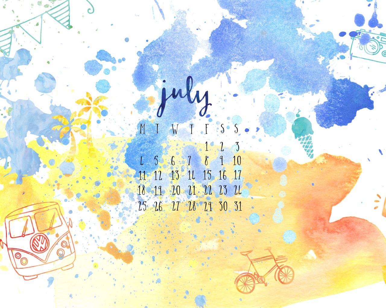July 2016 calendar wallpaper (2) #11 - 1280x1024