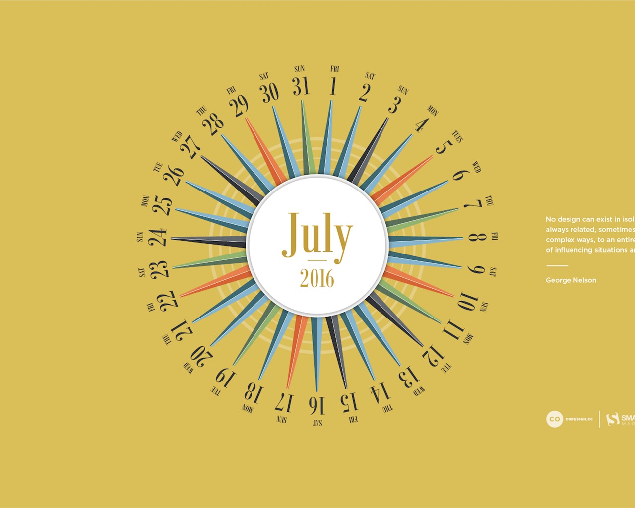 Julio 2016 fondo de pantalla de calendario (2) #16 - 1280x1024