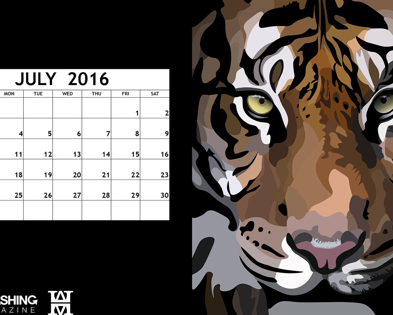 Julio 2016 fondo de pantalla de calendario (2) #18 - 1280x1024