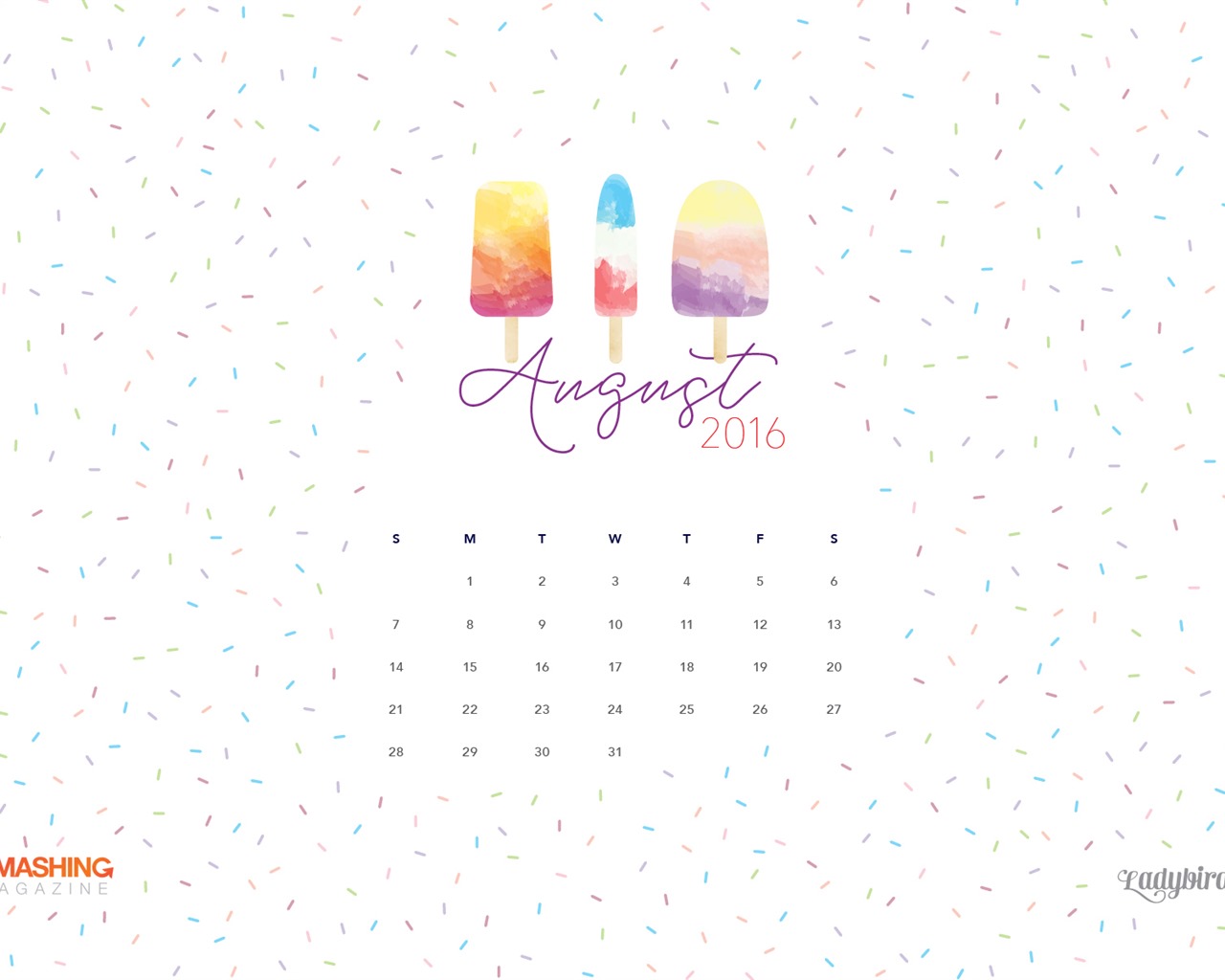 Август 2016 обои календарь (2) #8 - 1280x1024