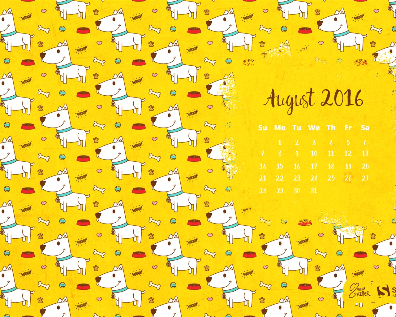 Август 2016 обои календарь (2) #9 - 1280x1024