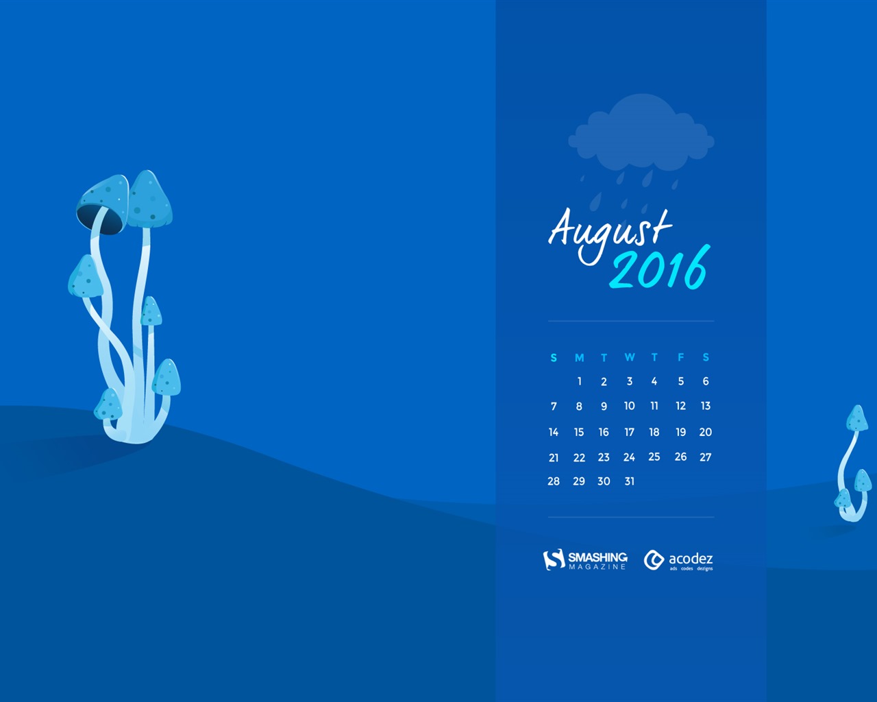 Август 2016 обои календарь (2) #15 - 1280x1024