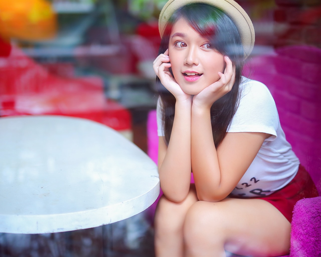 순수하고 사랑스러운 젊은 아시아 여자의 HD 월페이퍼 컬렉션 (3) #39 - 1280x1024