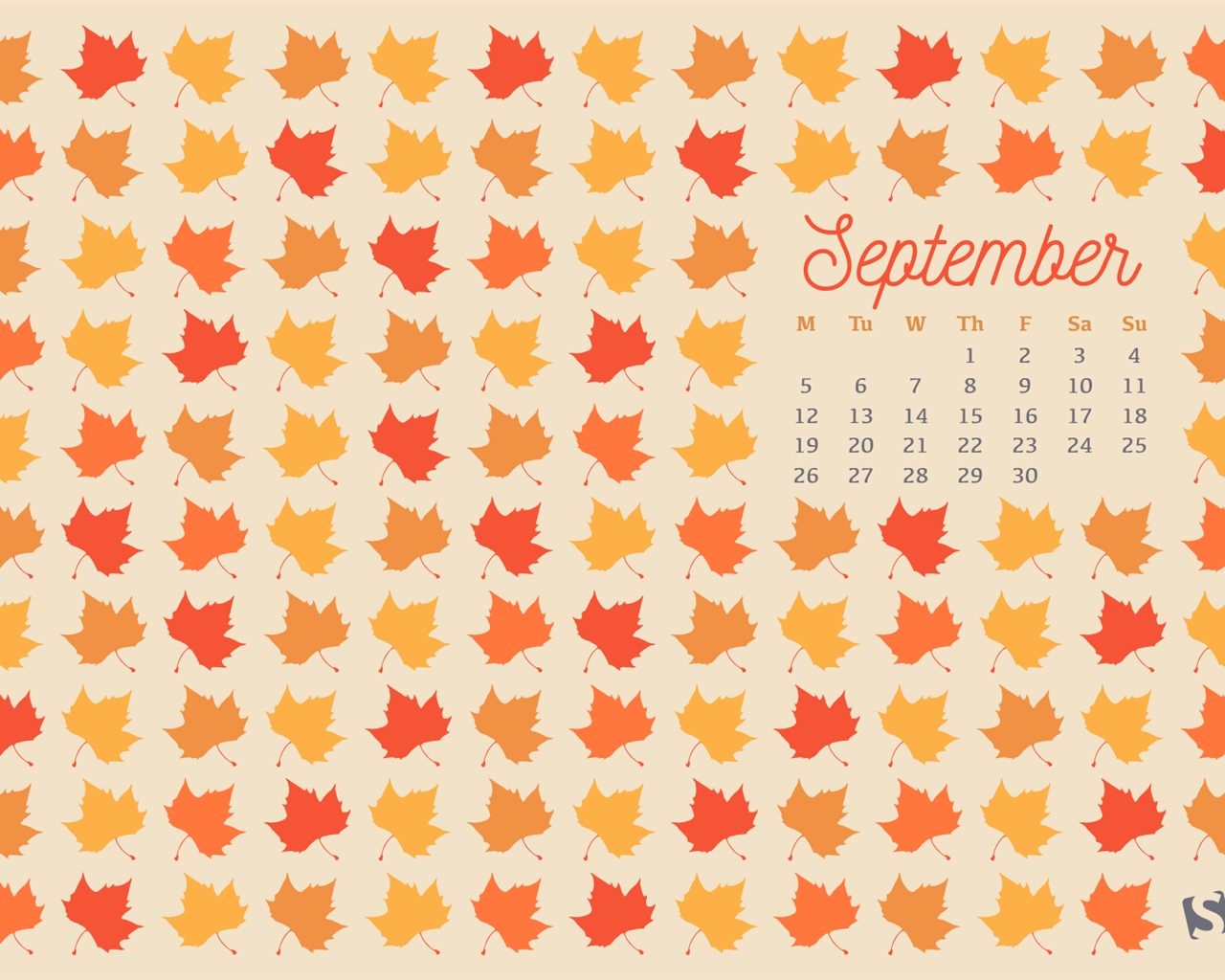 De septiembre de fondo de pantalla de calendario el año 2016 (2) #9 - 1280x1024