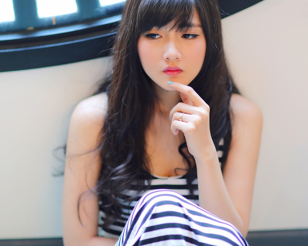 清纯可爱年轻的亚洲女孩 高清壁纸合集(四)8 - 1280x1024