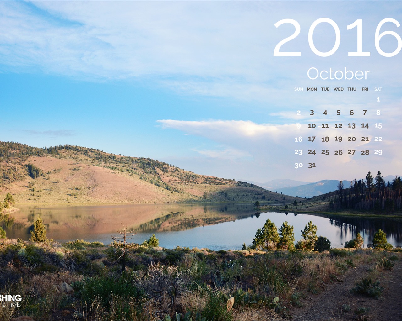De octubre de el año 2016 fondo de pantalla de calendario (2) #20 - 1280x1024