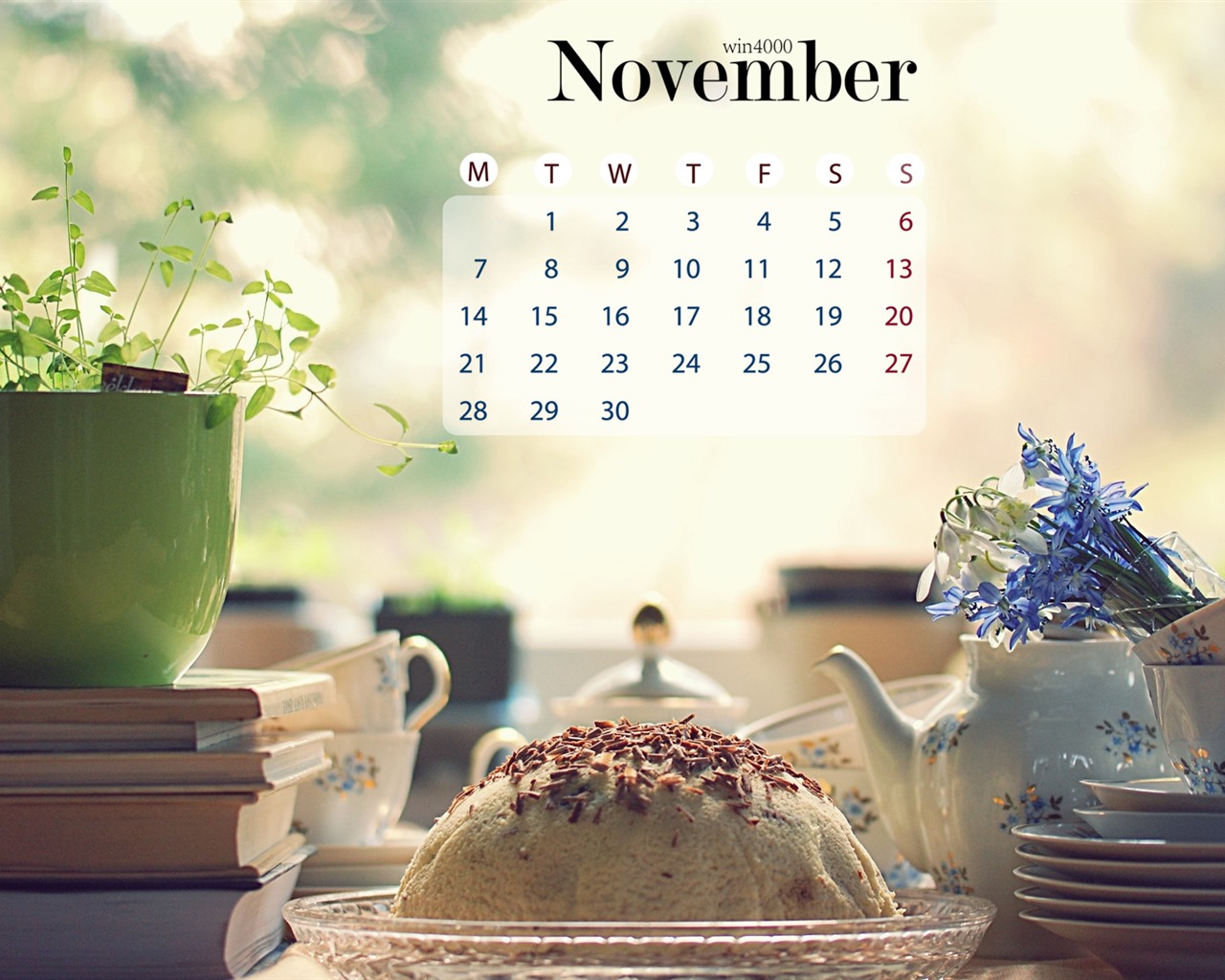 Fondo de escritorio del calendario de noviembre de 2016 (1) #18 - 1280x1024