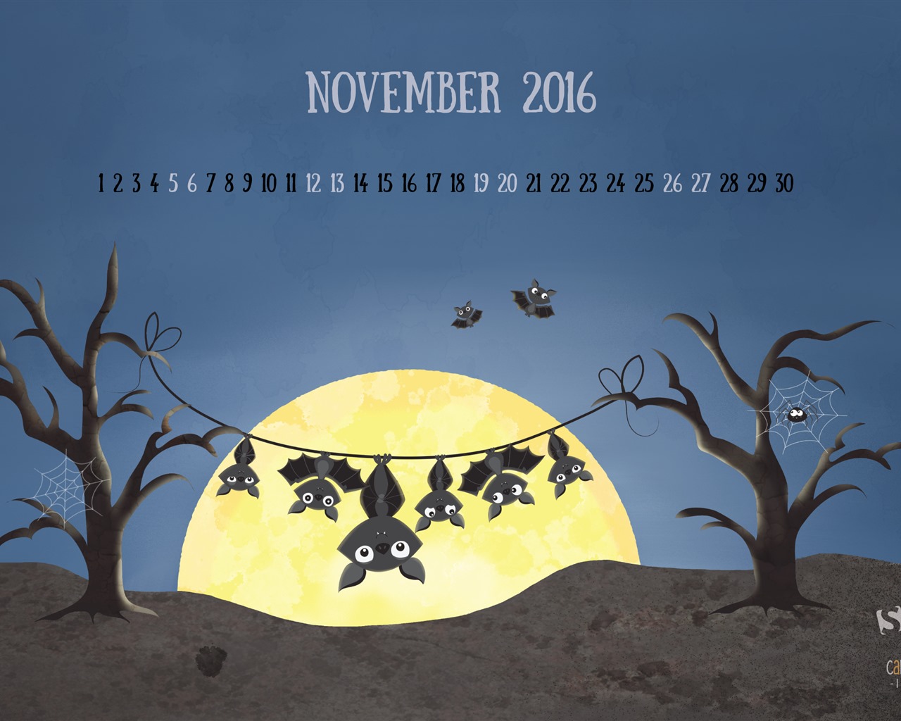 Ноябрь 2016 обои календарь (2) #15 - 1280x1024