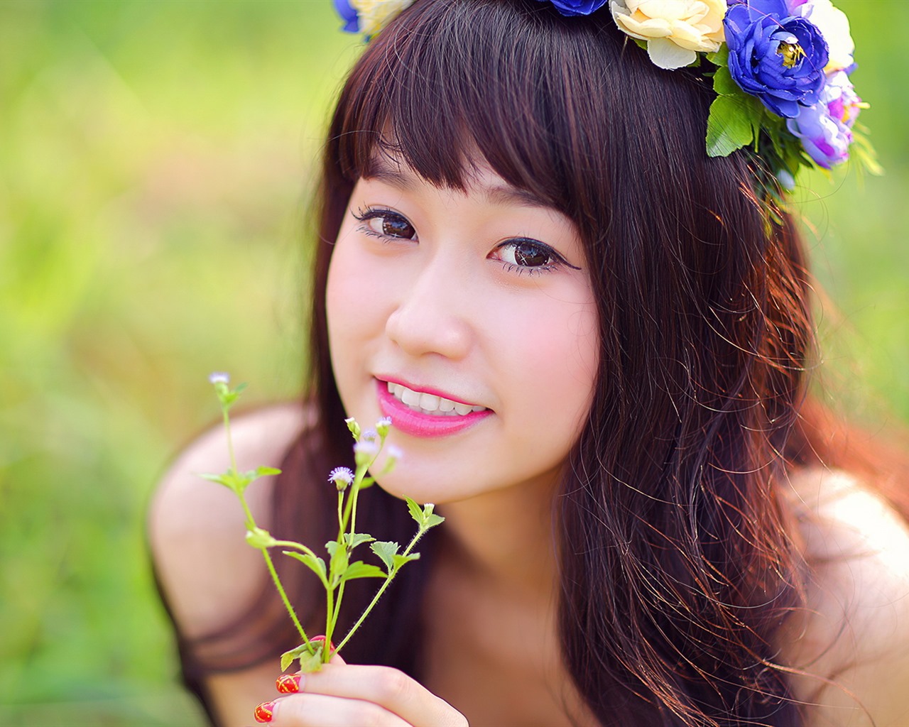 Pure and lovely young Asian girl HD wallpapers collection (5) #4 - 1280x1024