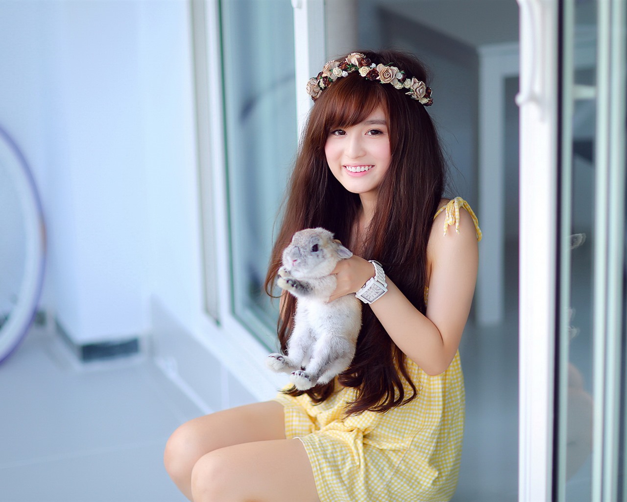 순수하고 사랑스러운 젊은 아시아 여자의 HD 월페이퍼 컬렉션 (5) #23 - 1280x1024