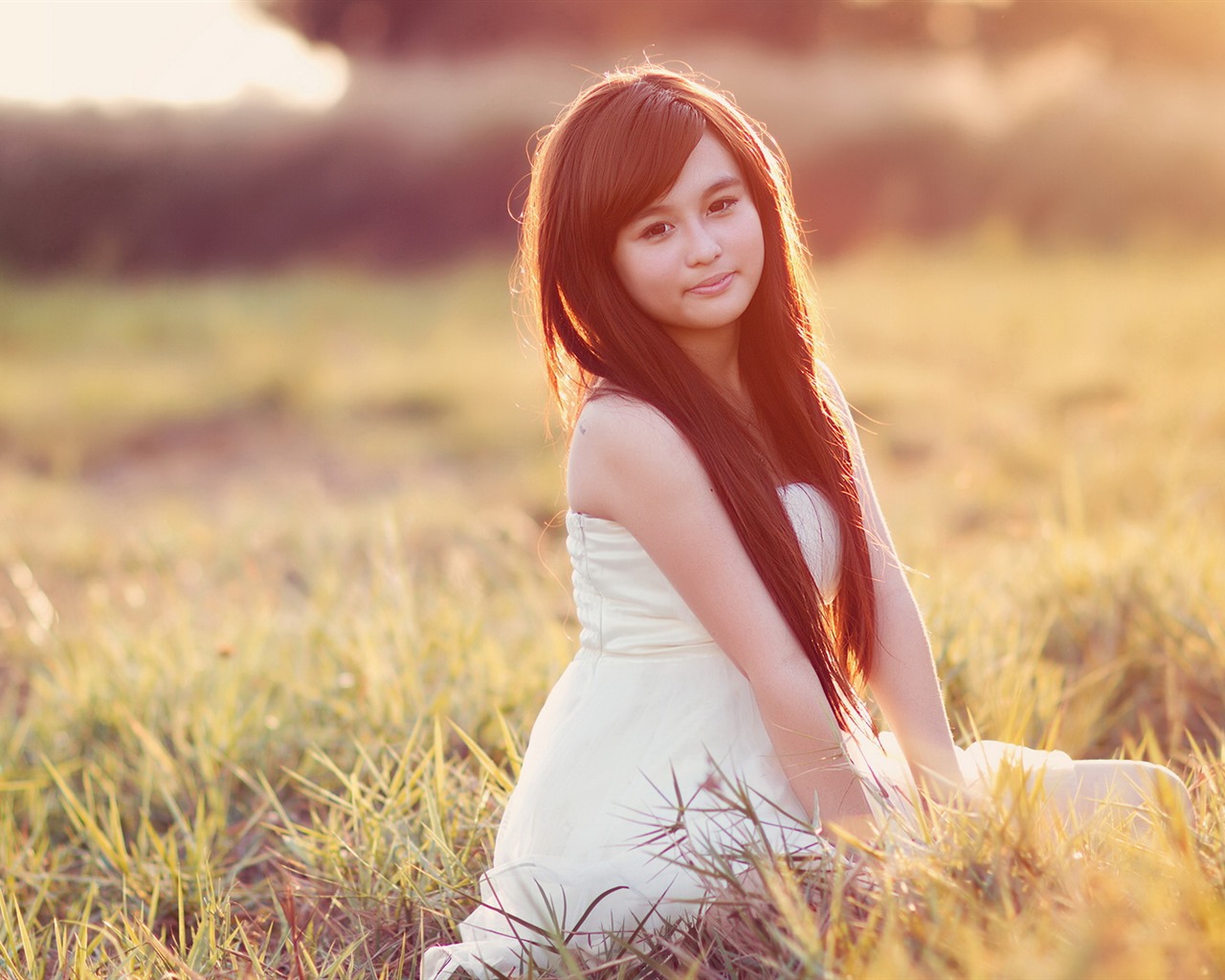 순수하고 사랑스러운 젊은 아시아 여자의 HD 월페이퍼 컬렉션 (5) #29 - 1280x1024