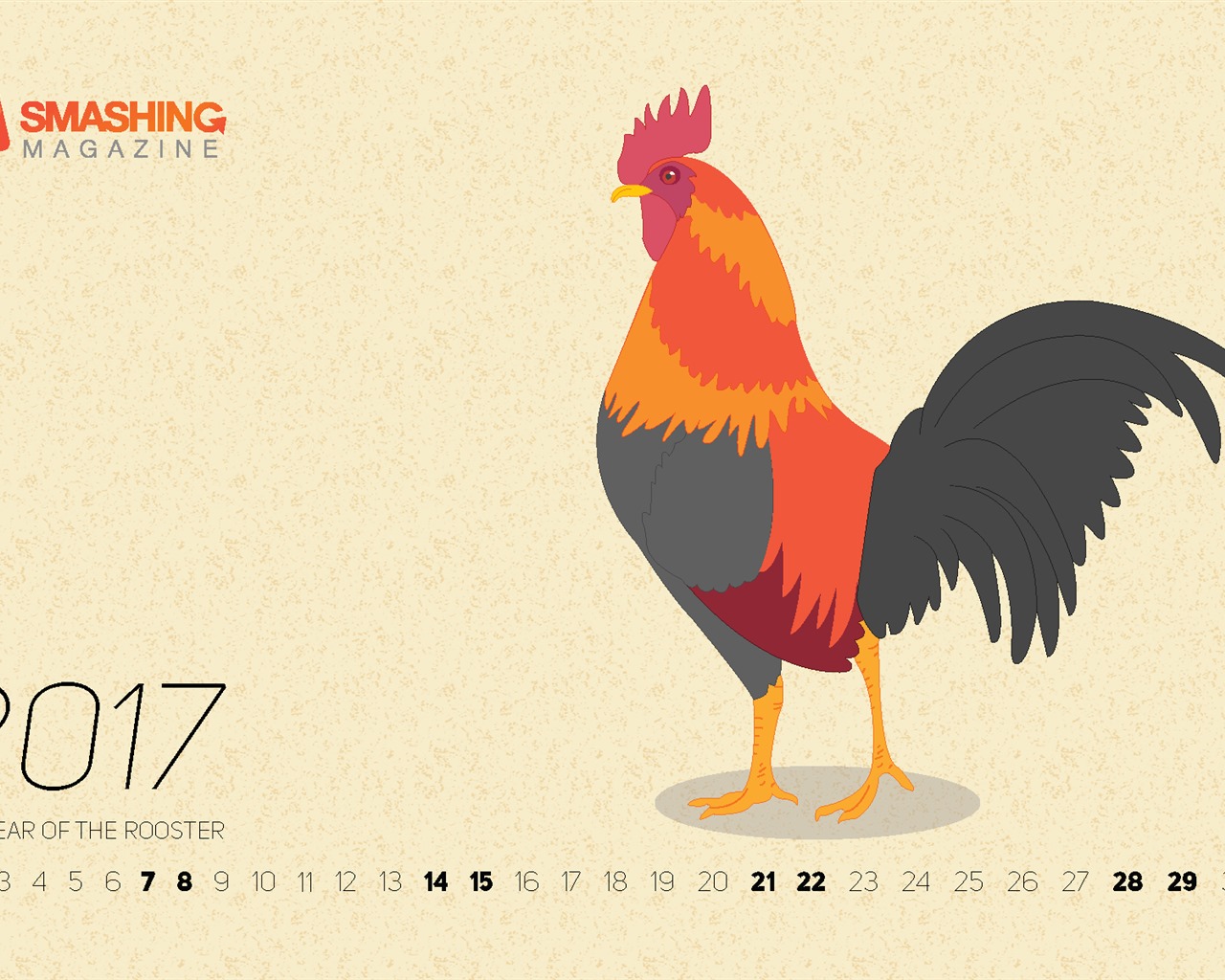 Fondos de calendario de enero de 2017 (1) #1 - 1280x1024