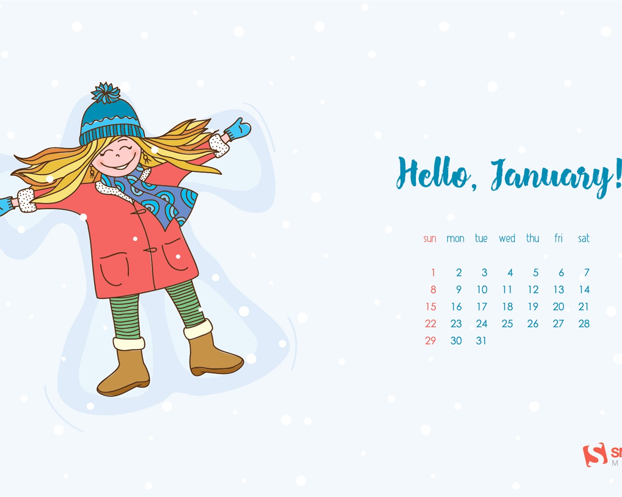 Januar 2017 Kalender Hintergrund (2) #2 - 1280x1024