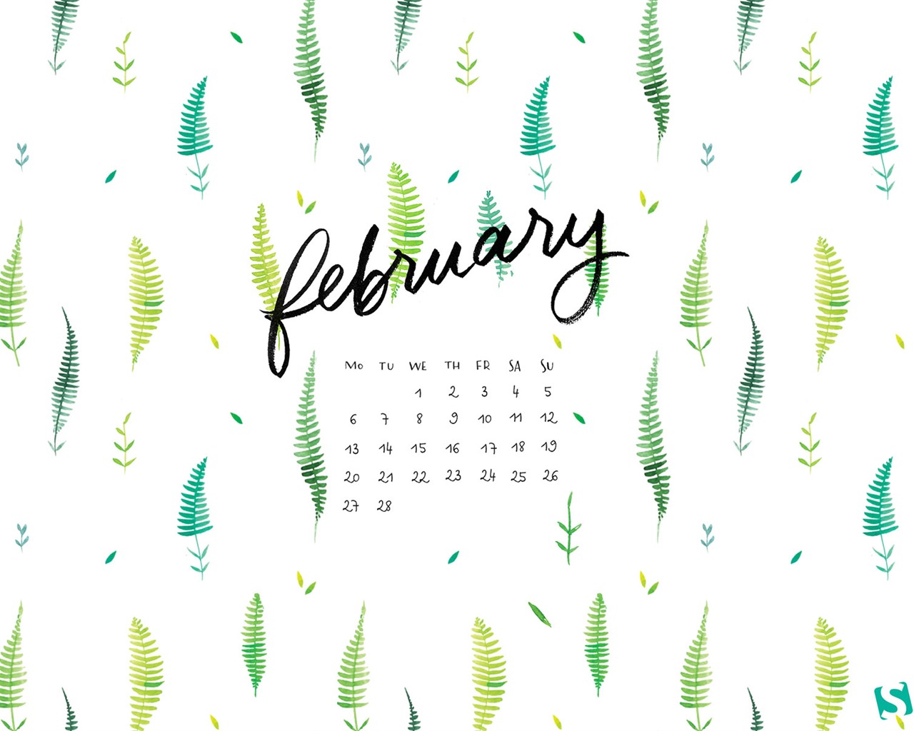Fondo de escritorio de calendario de febrero de 2017 (1) #16 - 1280x1024