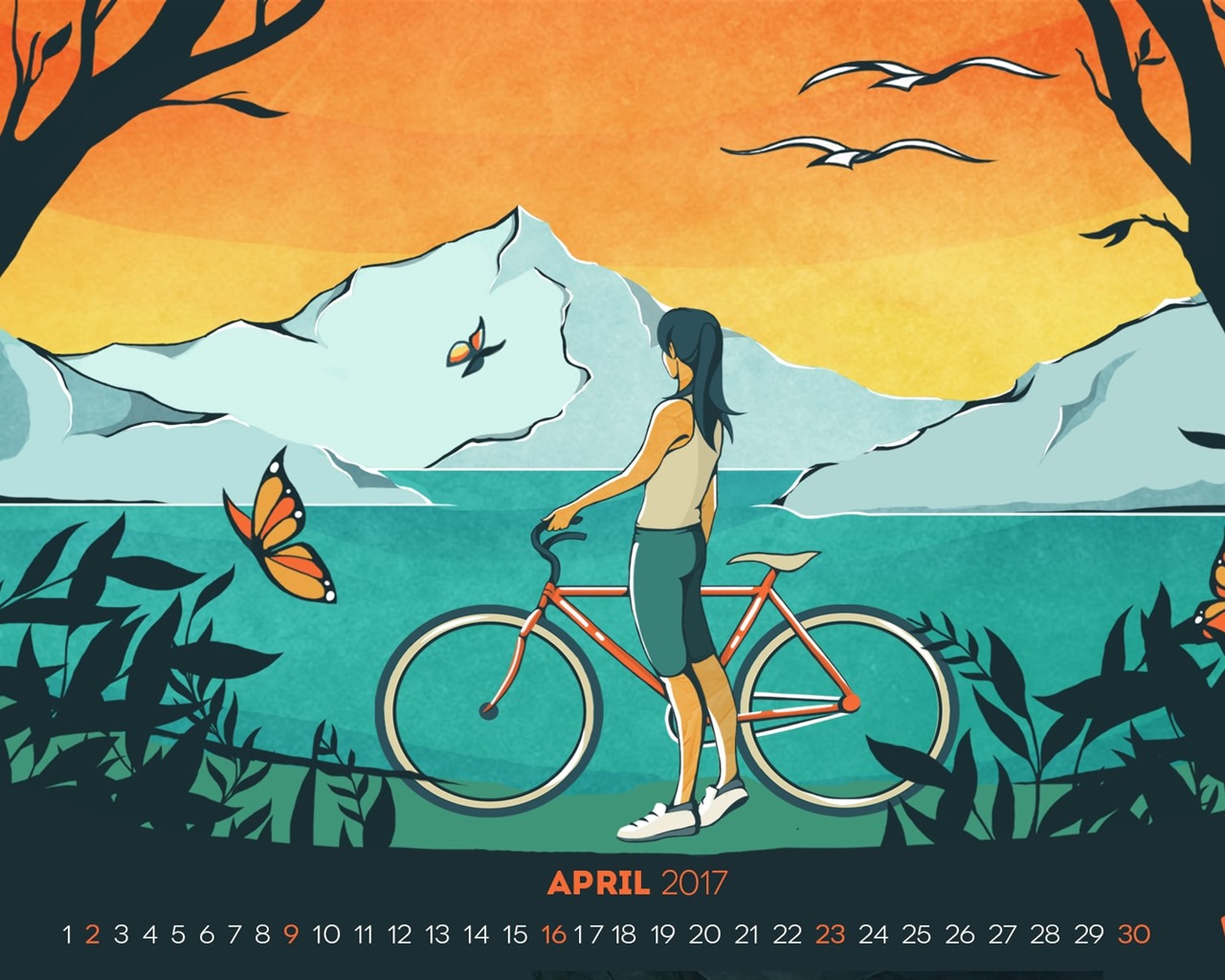 April 2017 calendar wallpaper (1) #1 - 1280x1024