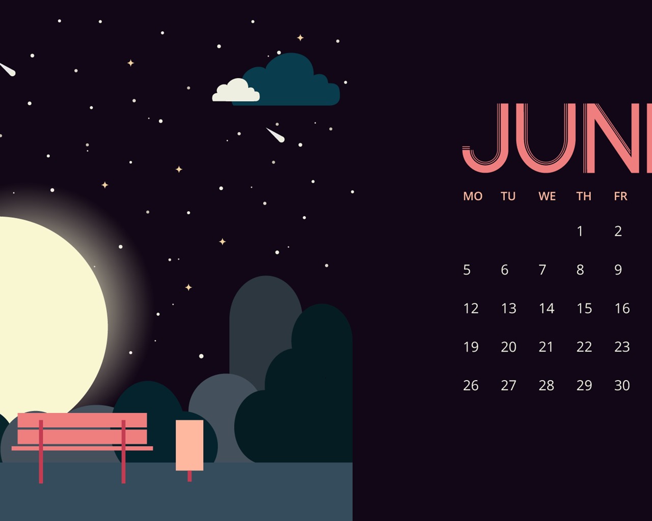 June 2017 calendar wallpaper #16 - 1280x1024